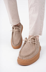 Muggo SANCHEZ Classic Genuine Leather Casual Orthopedic Laced Men Casual Shoes- Suede