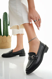 Muggo SUSSIE Guaranteed Metal Buckled Women Loafer Casual Shoes