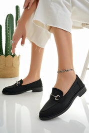 Muggo SUSSIE Guaranteed Metal Buckled Women Loafer Casual Shoes