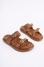 Muggo OVELA Double-Strap Adjustable Belted Casual Women Slippers