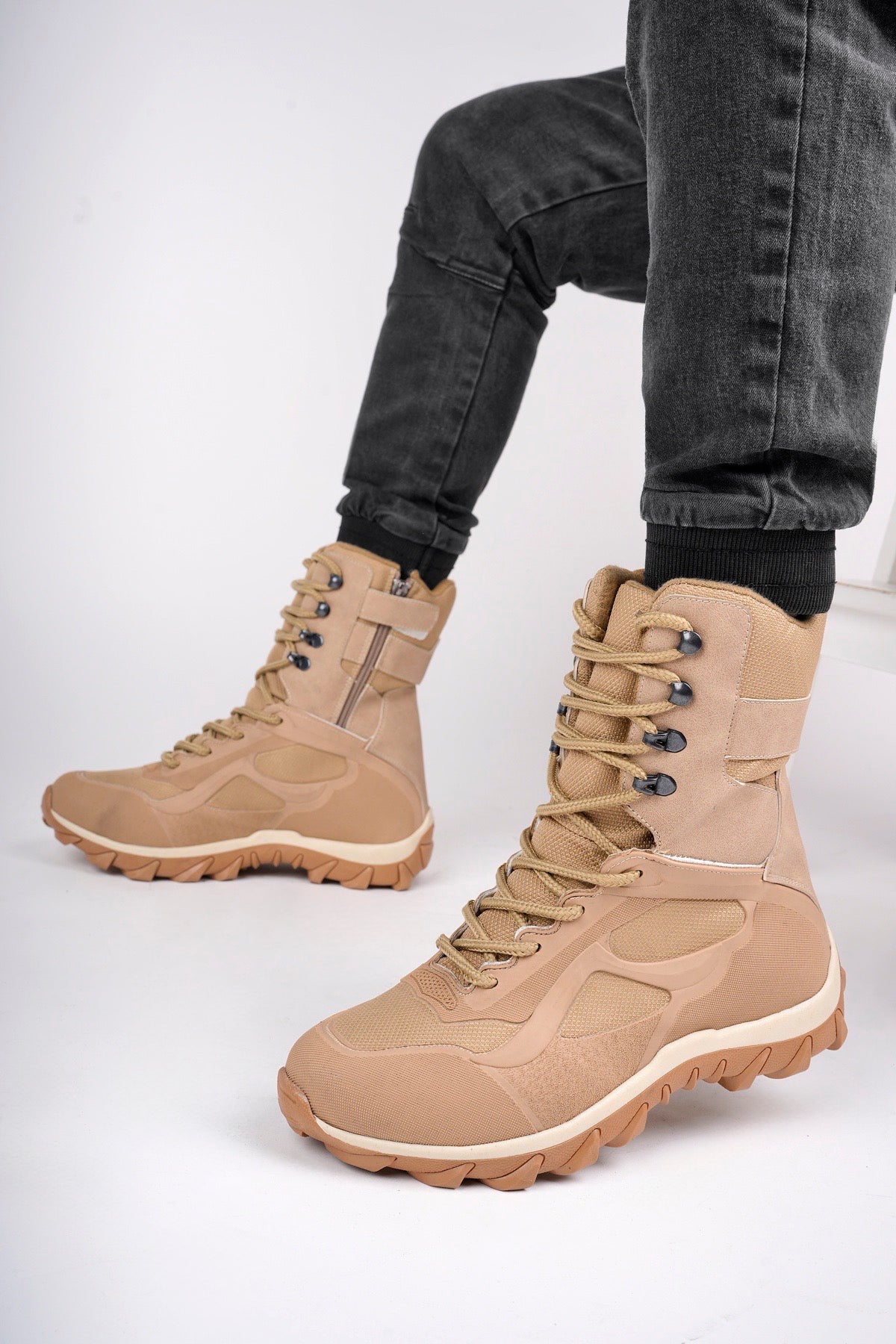 Muggo LOVAX Guaranteed Tactical Combat Zippered and Laced Combat Desert Boot