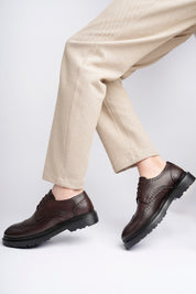 Muggo ANDRE Guaranteed Classic Genuine Leather Laced Orthopedic Men Casual Shoes