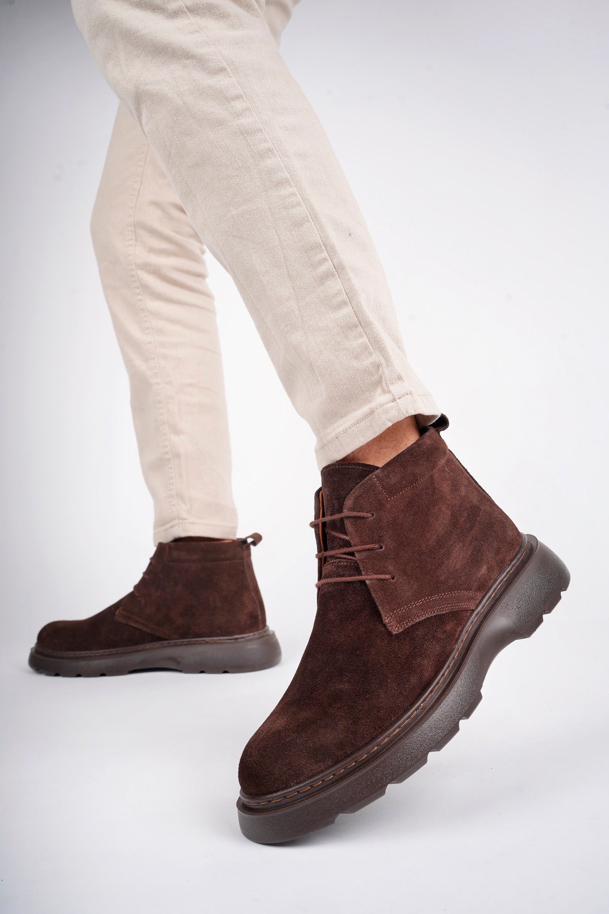 Muggo HENRY Guaranteed Laced Genuine Leather Comfortable Sole Men Chelsea Boot
