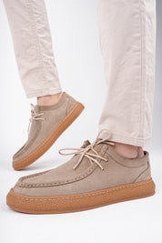 Muggo SANCHEZ Classic Genuine Leather Casual Orthopedic Laced Men Casual Shoes- Suede