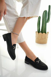 Muggo SUSSIE Guaranteed Metal Buckled Women Loafer Casual Shoes