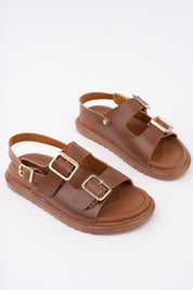 Muggo MEGGIE Double-Strap Adjustable Buckle Daily Women’s Sandal