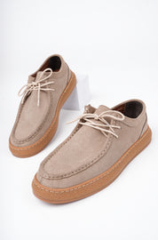 Muggo SANCHEZ Classic Genuine Leather Casual Orthopedic Laced Men Casual Shoes- Suede