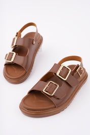 Muggo MEGGIE Double-Strap Adjustable Buckle Daily Women’s Sandal