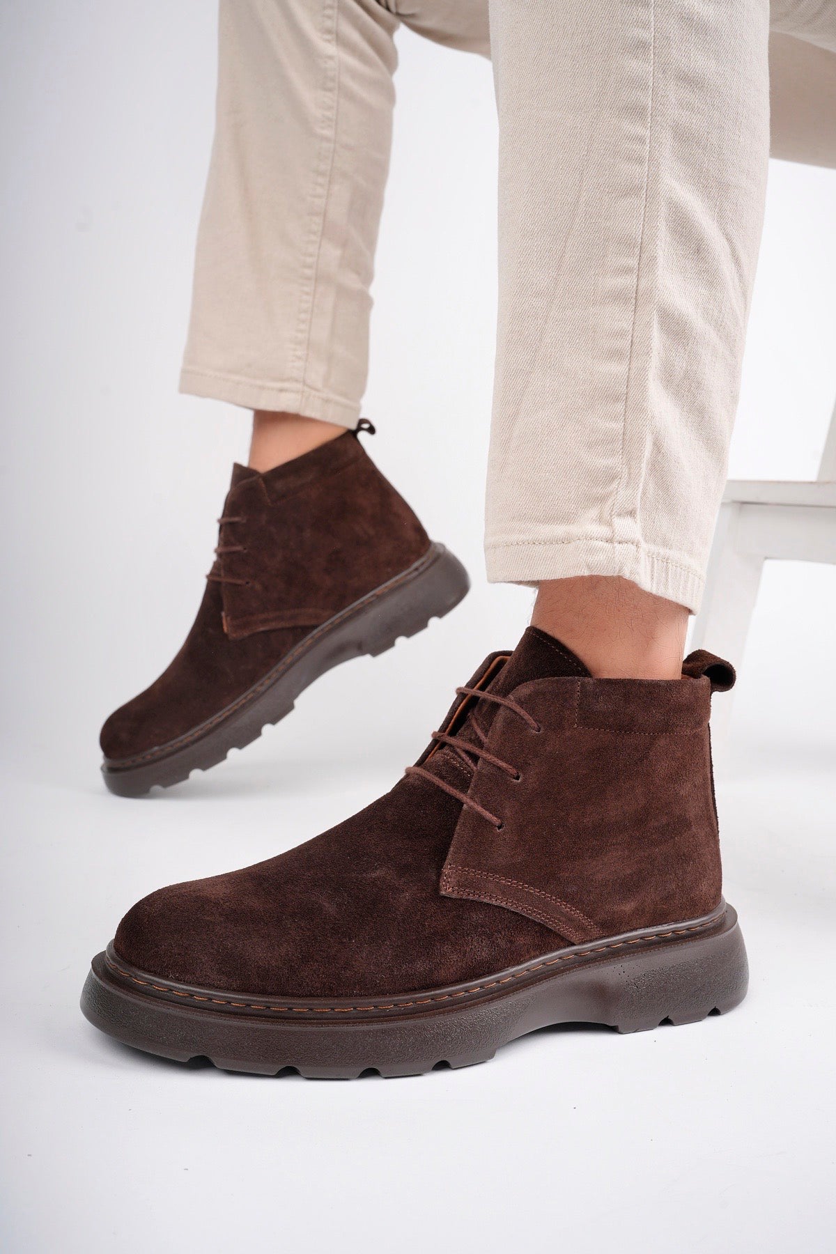 Muggo HENRY Guaranteed Laced Genuine Leather Comfortable Sole Men Chelsea Boot