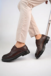 Muggo SAMUEL Guaranteed Casual Classic Genuine Leather Casual Comfortable Orthopedic Thick Sole Men Shoes