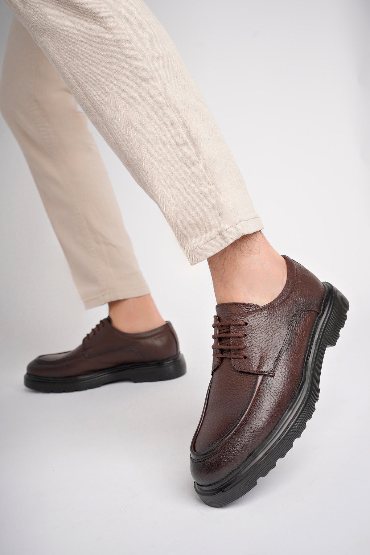 Muggo SAMUEL Guaranteed Casual Classic Genuine Leather Casual Comfortable Orthopedic Thick Sole Men Shoes