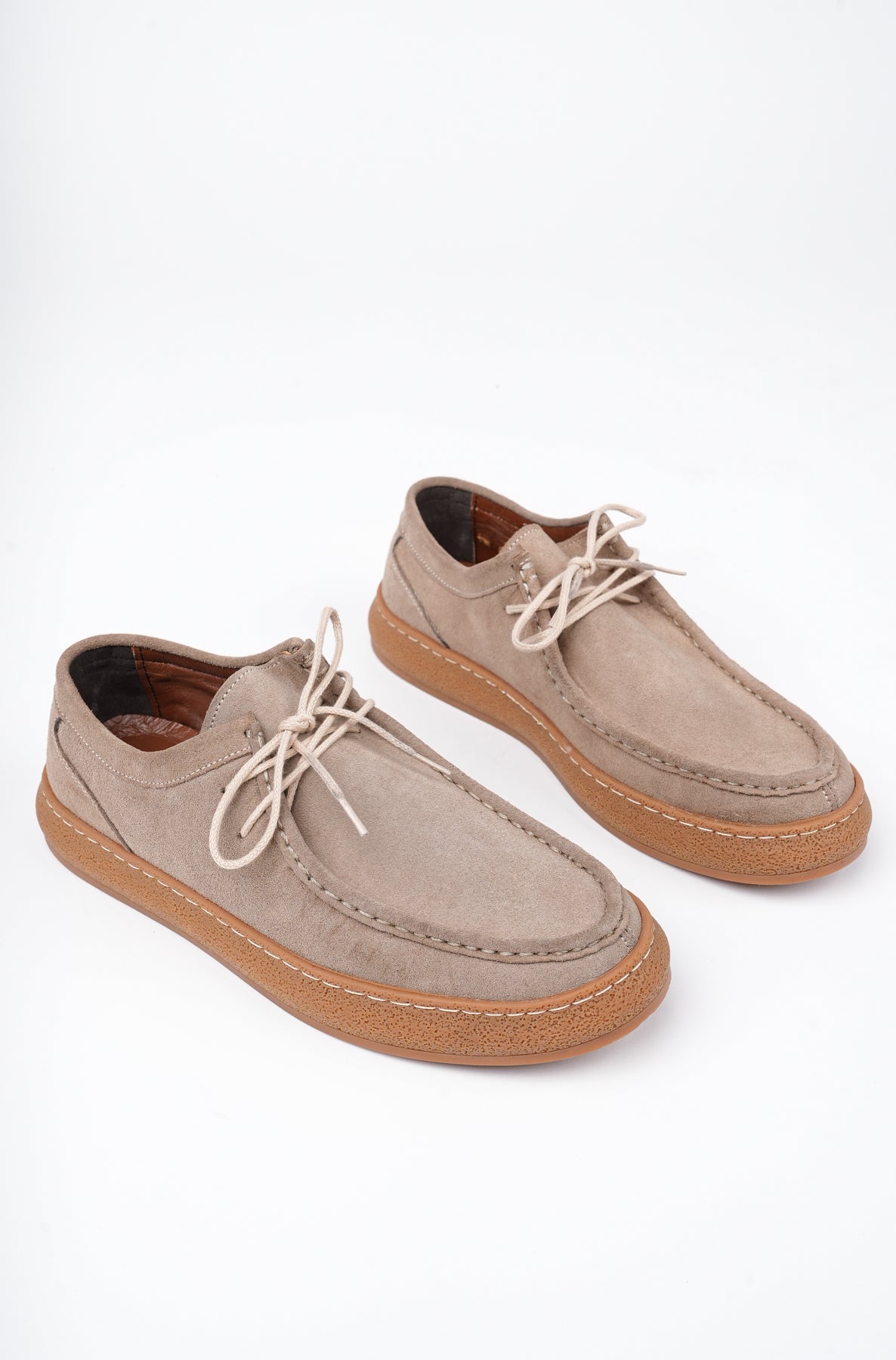 Muggo SANCHEZ Classic Genuine Leather Casual Orthopedic Laced Men Casual Shoes- Suede